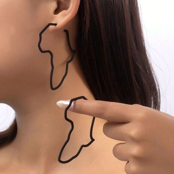 3for$20 NEW black  color  Women's Popular Twisted Outline Africa continent - Picture 1 of 4